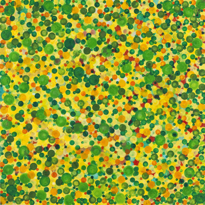 'Soap Bubbles Green on Yellow' - 2011, Oil on Canvas, 100x100 cm