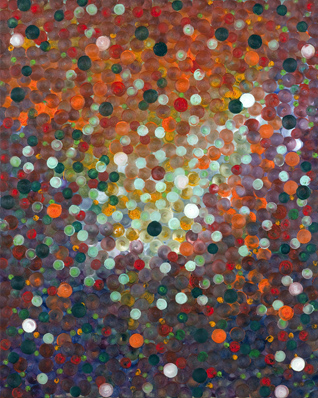 Eva Lorenzo, 'Soap Bubbles Orange on Green'