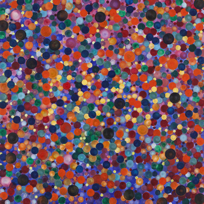 'Soap Bubbles Orange on Magenta' - 2011, Oil on Canvas, 100x100 cm