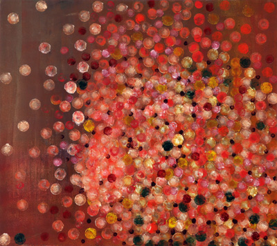 'Soap Bubbles Rubiginose Red' - 2006, Oil on Canvas, 100x80 cm